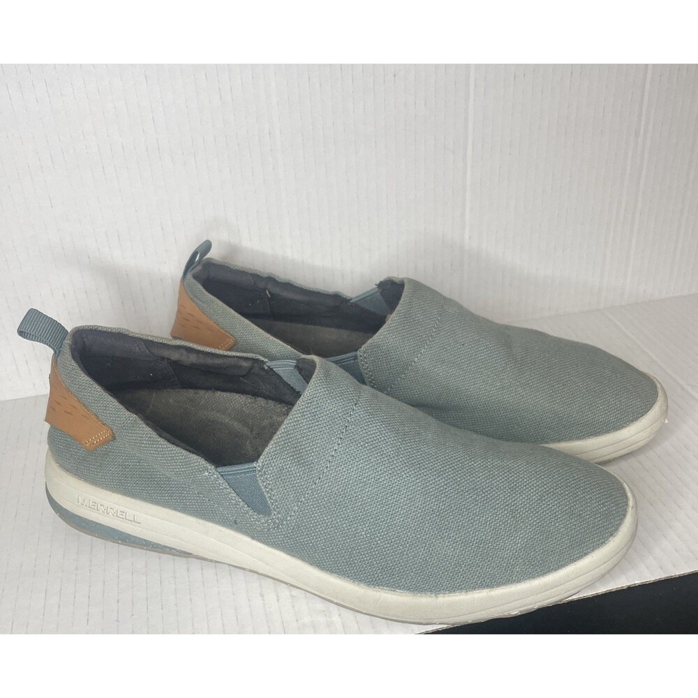 Merrell Sneaker Womens 11 Green Slip‎ On Vibration Gridway Moc Shoes Walking